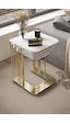 4'lü Zigon Sehpa Gold Ayak Beyaz 18 Mm Mdf