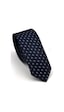 Gaffy Mavi Desenli Lacivert Dokuma Kumaş Mendilli Slim Fit Kravat // Sdk230902 Lacivert - Mavi