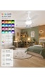 German New White Super Fan 60 Cm Kalın Kanat Dim Ayarlı Tavan Vantilatörü Rgb Led 16 Renk Sessiz Sinek Kovar