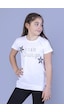 Toontoy Kids Toontoy Kız Çocuk Yıldız Baskılı Taş İşlemeli Tişört Beyaz