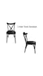 Sungur Çapraz Metal Thonet Siyah 2 Li Sandalye