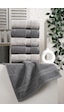 Soft Touch Kitchen %100 Pamuklu 6 Lı El & Yüz Ve Mutfak Havlu Seti 30x30 Cm Antrasit - Gri Gri - Antrasit