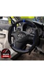 Hyundai Accent Era Dikme Direksiyon Kılıfı Alcantara Süet Mat Karbon Mavi Yüzük Ve Dikiş 2006-2012 Siyah