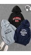 3'lu Paket Baskılı Oversize Sweatshirt Gri 3'lu Paket Baskılı Oversize Sweatshirt Gri
