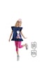 Denokids Lacivert Pembe Unicorn Kedi Fırfırlı Kız Çocuk Yazlık T-shirt Tayt Takım