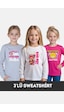 Fyk Kids Kız Çocuk Bisiklet Yaka 3'lü Basic Sweatshirt Çok Renkli