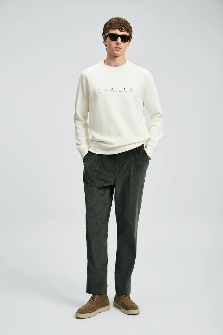 Lufian Erkek Cooper Sweatshirt 112030177 Kırık Beyaz Kırık Beyaz