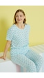 Siyah İnci Curve Büyük Beden Battal Boy Örme Pijama Takımı 24103614 Çok Renkli