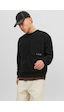 Jack & Jones L.a.b İşlemeli Bisiklet Yaka Polar Sweatshirt 12241523 Black Koyu Siyah