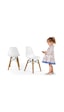 Seduna Eames Child Sandalye 2 Adet | Natural Ahşap Ayaklı-Beyaz