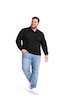 Annex Büyük Beden Polo Yaka Erkek Sweatshirt Siyah