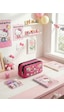 Hello Kitty Baskılı Çift Bölmeli Pembe Kız Çocuk Okul Kalemliği Pembe