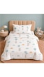 More Home Müslin Bebek Nevresim Takımı %100 Pamuk Mavi Balonlu Tavşanlı