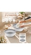 Porsima Et-00111 Çok Amaçlı Katlanır Badya Akordiyon Leğen Katlanabilir Organizer Düzenleyici 9lt - 5lt Beyaz - Gri
