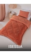 Isessia Lüks Wellsoft Çift Taraflı Yumuşak 4 Mevsim Konfor Yorgan Seti Yorgan Uyku Seti 155 X 215 Cm Kiremit