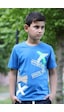 Fyk Kids Yuvarlak Yaka Baskılı Sıfır Yaka T-shirt Mavi