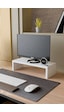 Ergonomik Masaüstü Monitör Yükseltici Ve Klavye Saklama Standı - Masa Üstü Düzenleyici Raf 45x20x11 Cm Beyaz