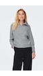 Only Oversize Yarım Fermuarlı Uzun Kol Kadın Sweatshirt - Minimalist Stil Gri-melanj