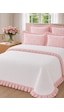 Uçkan Home %100 Pamuk Çift Kişilik Fırfırlı Pike Seti---uh-pike-09 Pembe - Beyaz