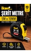 İkon Tools Şerit Metre 5m X 19mm Profesyonel Ölçü Metresi Dayanıklı Gövde Kilitli Mekanizma Hassas Ölçüm 5 M