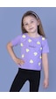 Toontoy Kids Toontoy Kız Çocuk Yaprak Desenli Fabulous Baskılı Tişört Lila