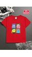 Uyguntarz Çocuk Canavarlar Baskılı Tasarım Tshirt Kırmızı Uyguntarz Çocuk Canavarlar Baskılı Tasarım Tshirt Kırmızı