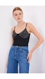 Bigdart 918 İp Askılı Crop Top - Siyah 001