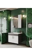 Karen Banyo Gümüş 65 Cm Lavabolu Banyo Dolabı Retro Gümüş-beyaz Lavabo Dahil Gümüş