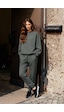 Tommy Life Çağla Basic Pamuklu O Yaka Oversize Lastik Paça Kadın Eşofman Takım - 95287 Çağla