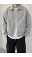 Tarz Cool Erkek Oversize Bomber Ceket Fermuarlı Basic Günlük Şık Mont Gri
