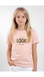 Fyk Kids Kız Çocuk Look Baskılı Tişört Somon