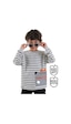 Cool Oversize Çizgili Gri Erkek Çocuk Sweatshirt Cool Oversize Çizgili Gri Erkek Çocuk Sweatshirt