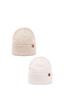 Sayzen Your Shine Unisex Basic Katlamalı 2'li Bere Set Stone-beyaz