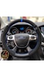 Ford Focus 3 Dikme Direksiyon Kılıfı Alcantara Süet Mat Karbon Mavi Yüzük Ve Dikiş 2011-2018 Siyah