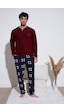 Buratti Regular Fit Bisiklet Yaka Kışlık Yumuşak Dokulu Polar Erkek Pijama Takımı 6096100 Bordo