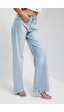 it's basic Kadın Kot Rengi T-4s6-3 Loose Fit Ön Arka Parlak Taşlı Tasarım Denim Jean