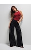 it's basic Kadın Siyah Renk Hera 1w41 Palazzo Fit Bol Kesim Denim Jean Siyah 1w41
