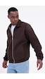 Freemen Erkek Basic Gabardin Kumaş Fermuarlı Oversize Mevsimlik Polo Yaka Ceket Kiremit