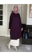 Rabia Şamlı Dora Triko Tunik Mürdüm Normal
