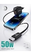 50w Çift Portlu Usb-c Girişli Akıllı Hızlı Şarj Adaptör Kablo Seti - Pd Ve Qc Destekli