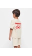 Uyguntarz Çocuk Cherry Baskılı Pamuklu Tshirt Bej