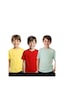 Fyk Kids Unisex 3 Lü Çocuk Düz Basic Kısa Kollu T-shirt Çok Renkli