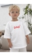 Monila Unisex Çocuk Pamuklu Bisiklet Yaka Baskılı T-shirt Beyaz - Kırmızı