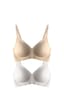 Cottonhill Seamless Bra - Soft Lazer Kesim Balensiz Ayarlanabilir Askılı Dikişsiz Kadın Sütyen 2'li Paket-5 Çok Renkli