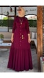 Rabia Şamlı Süreyya Gömlek Elbise Bordo Normal