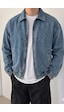 Tarz Cool Erkek Oversize Bomber Ceket Fermuarlı Basic Günlük Şık Mont Mavi
