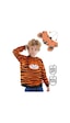 Erkek Çocuk Kaplan Desenli Pamuklu Turuncu Uzun Kollu Sweatshirt 2-6 Yaş