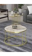 Orta Sehpa Ve Zigon Sehpa Terra Set Gold Gold Beyaz Mermer