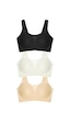 Cottonill Seamless Bra - Forme Lazer Kesim Dikişsiz Toparlayıcı Büyük Tüllü Beden Kadın Sütyen 3'lü Paket Çok Renkli