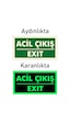 Fotolümen Fosforlu Acil Çıkış/Exıt Yön Levhası